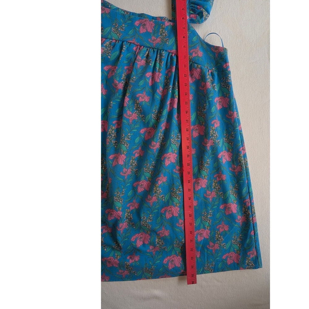 Perch by Blu Pepper Blue Pink Floral Babydoll Dress Ruffle Sleeve - Picture 6 of 7